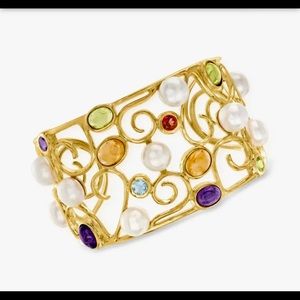 ROSS SIMONS PEARL AND SEMI PRECIOUS STONES. 18kt. OVER STERLING.